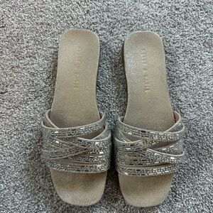 Kelly & Katie Glittering Silver Sandals